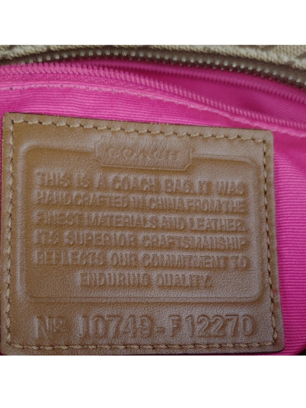 Coach Signature Logo Canvas Tote
Handbag. - Picture 16 of 16